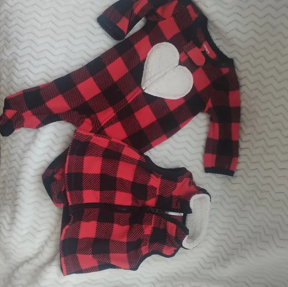 Carter's Baby Plaid Fleece Sleeper & Vest Set - Picture 2 of 10